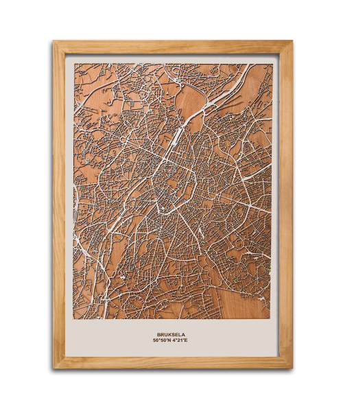 Drewniana mapa miasta: Bruksela