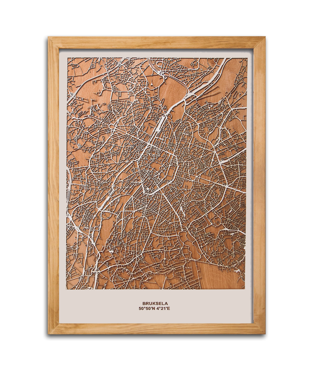 Drewniana mapa miasta: Bruksela