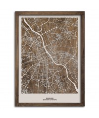 Drewniana mapa miasta: Warszawa | boscohome.pl