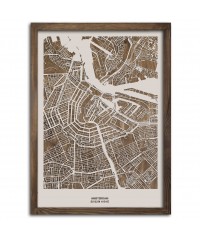 Drewniana mapa miasta: Amsterdam | boscohome.pl