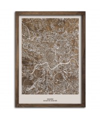 Drewniana mapa miasta: Kraków | boscohome.pl