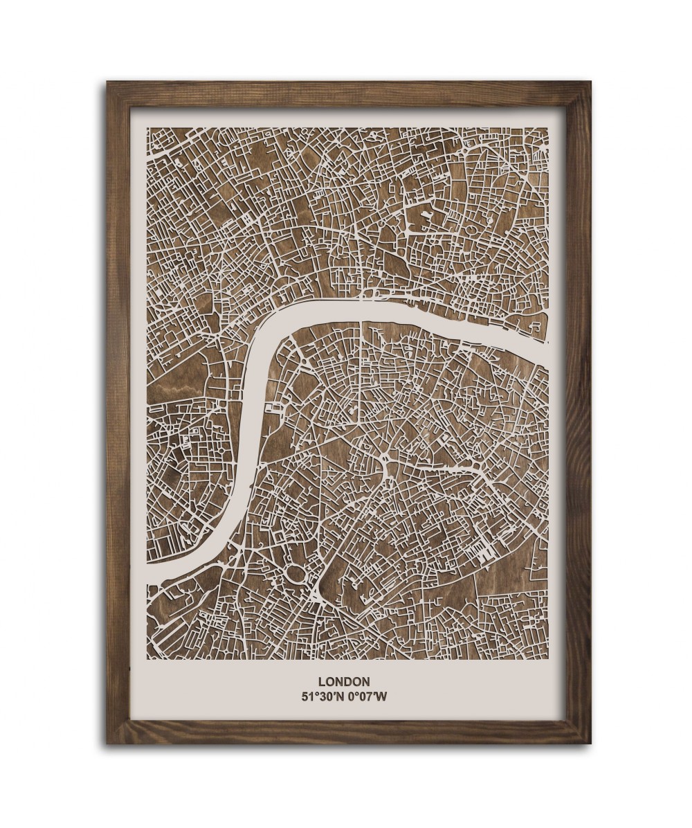 Drewniana mapa miasta: Londyn