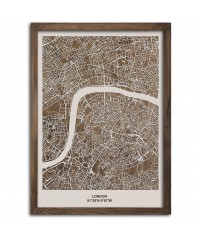 Drewniana mapa miasta: Londyn | boscohome.pl