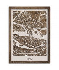 Drewniana mapa miasta: Sztokholm | boscohome.pl