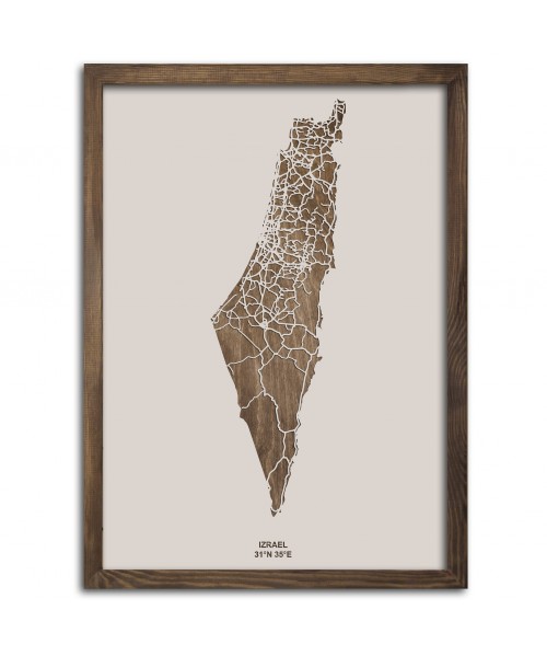 Drewniana mapa państwa: Izrael