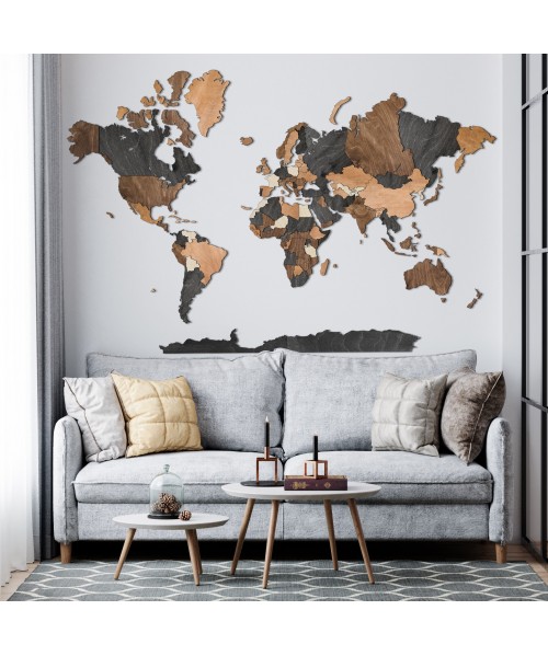 3D Wooden World Map | Boscohome | Customize