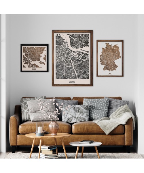 Drewniana mapa miasta: Berlina | boscohome.pl