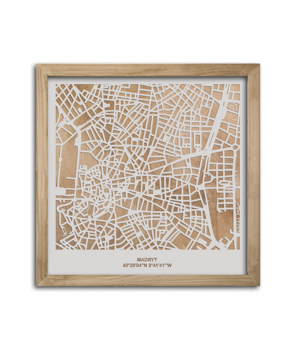 Drewniana mapa miasta: Madryt