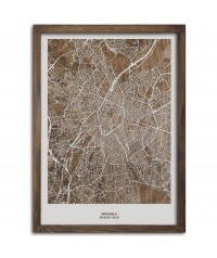 Drewniana mapa miasta: Bruksela | boscohome.pl