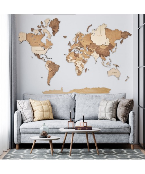 3D Wooden World Map | Boscohome | Customize