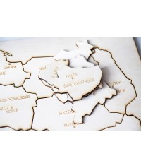 drewniana mapa puzzle edukacyjna