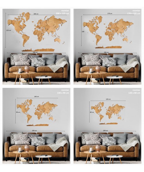 3D Wooden World Map | Boscohome | Customize