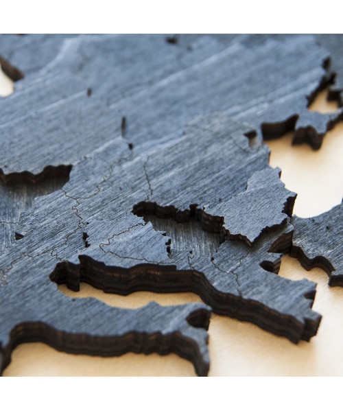 3D Wooden Map Anthracite Night | Boscohome | Customize