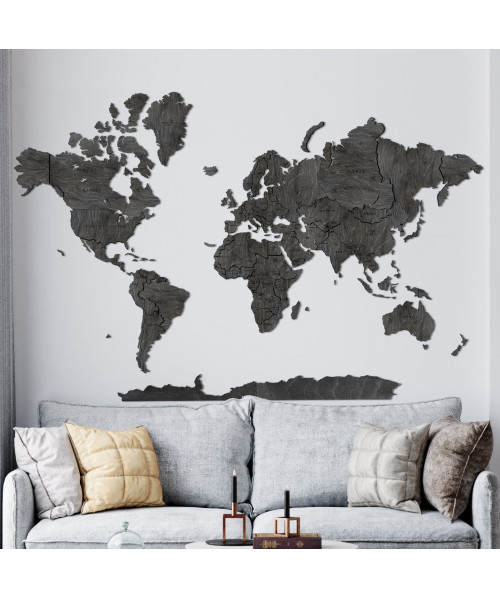 3D Wooden Map Anthracite Night | Boscohome | Customize