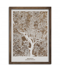 Drewniana mapa miasta: Waszyngton | boscohome.pl