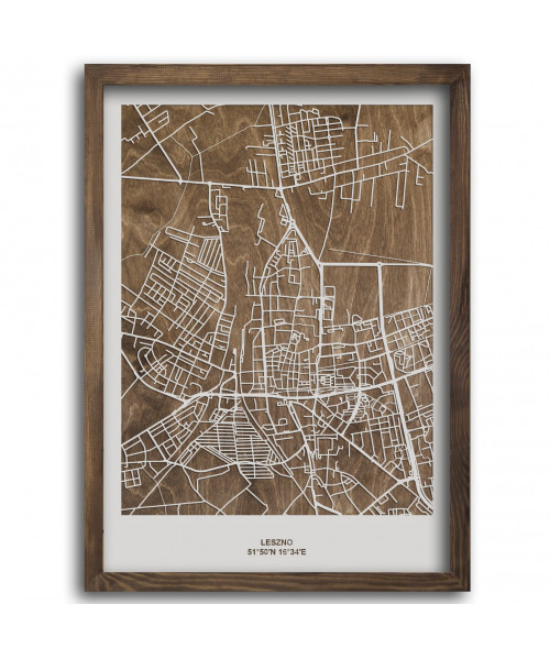 Drewniana mapa miasta: Leszno | boscohome.pl