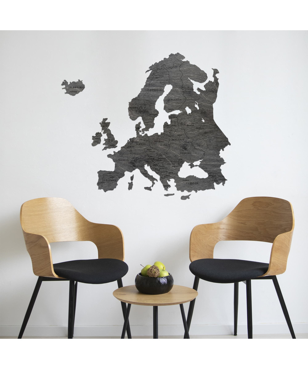 Drewniana mapa Europy | Boscohome | Produkowane w Polsce