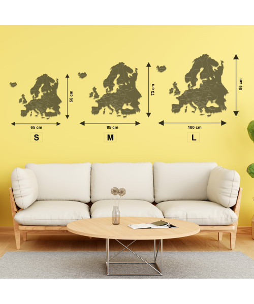 Drewniana mapa Europy | Boscohome | Produkowane w Polsce