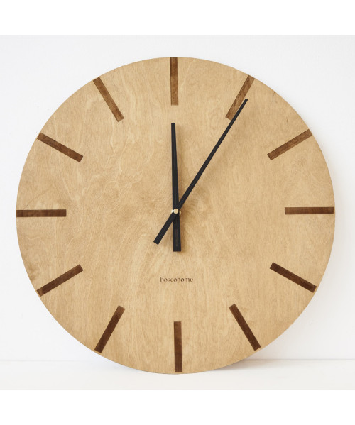 Drewniany zegar na ścianę | Boscohome | Dodatki do wnętrz