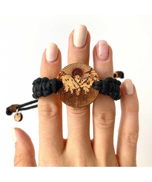 Wooden Engraved Bracelet - Mountains | Boscohome EU