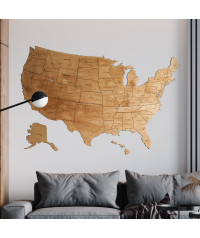 Drewniana Mapa USA | Boscohome |  Tworzone ręcznie w Polsce