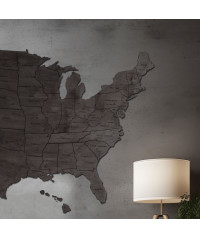 Drewniana Mapa USA | Boscohome |  Tworzone ręcznie w Polsce