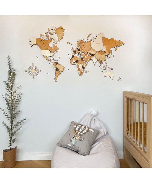 3D Wooden World Map | Boscohome | Customize