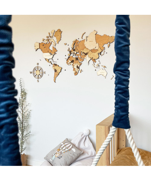 3D Wooden World Map | Boscohome | Customize