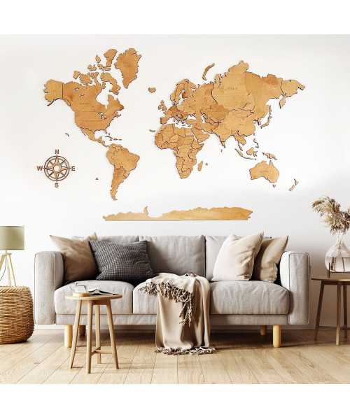 3D Wooden World Map | Boscohome | Customize