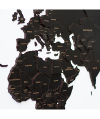 WOODEN DECORATIVE 3D WORLD MAP BLACK, 3D WOODEN MAP BLACK - CUSTOMIZE