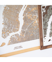 Drewniana mapa miasta: Nowy Jork | boscohome.pl