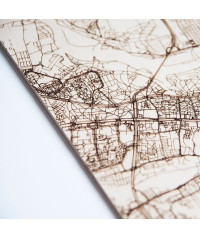 Drewniana mapa Wrocławia LINE ART | Tworzone ręcznie w Polsce