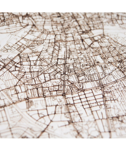 Drewniana mapa Wrocławia LINE ART | Tworzone ręcznie w Polsce