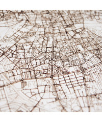 Grawerowana drewniana mapa miasta: Warszawa | Boscohome