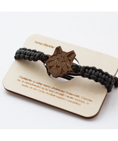 Wooden Engraved Bracelet - Wolf | Boscohome EU