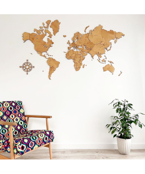 3D Wooden World Map | Boscohome | Customize