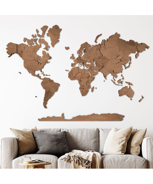 3D Wooden World Map | Boscohome | Customize