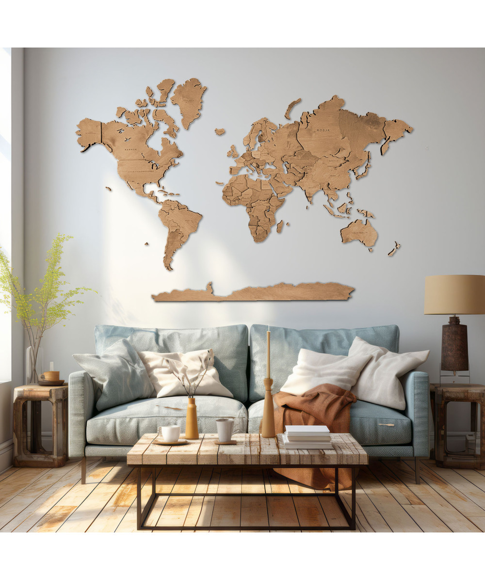 3D Wooden World Map | Boscohome | Customize