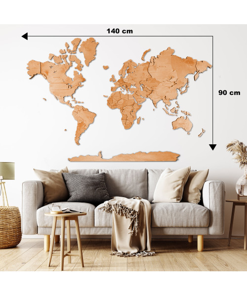 3D Wooden World Map | Boscohome | Customize