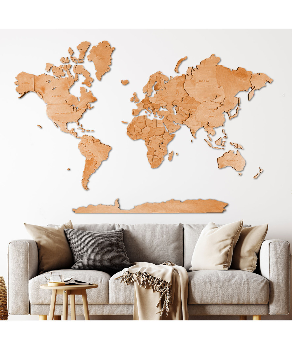 3D Wooden World Map | Boscohome | Customize