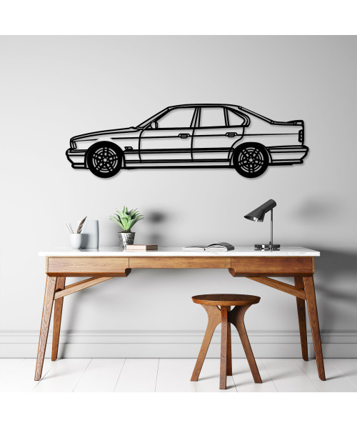 BMW E34 - Dekoracja Ścienna - Obraz, sylwetka samochodu, ażur