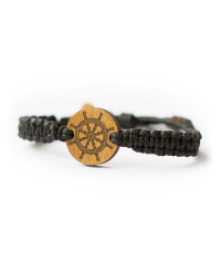 Wooden Braided Bracelet with Ship's Wheel | Boscohome Polska