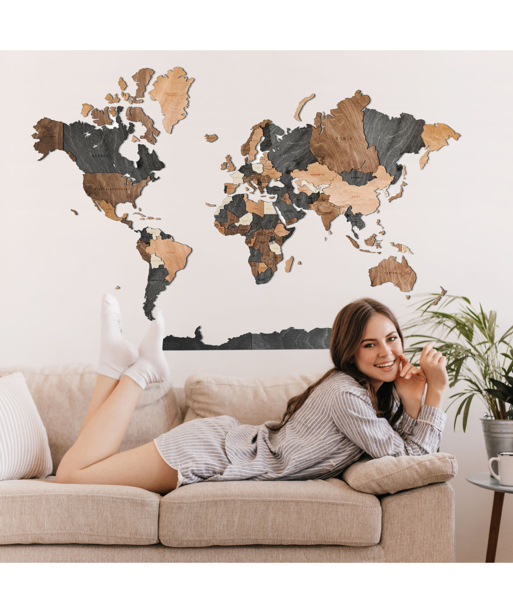 3D Wooden World Map | Boscohome | Customize