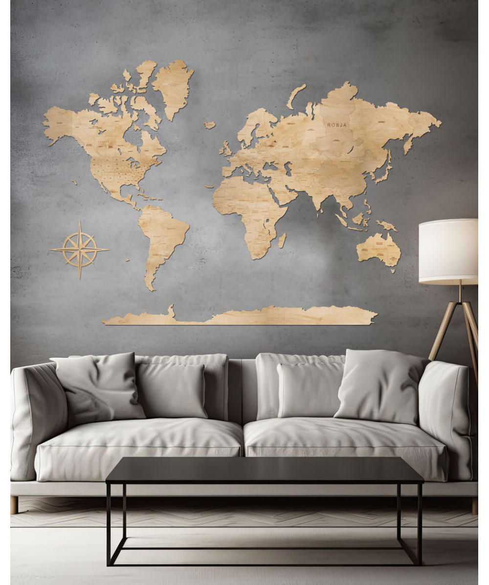 Wooden World Map | Boscohome | Customize