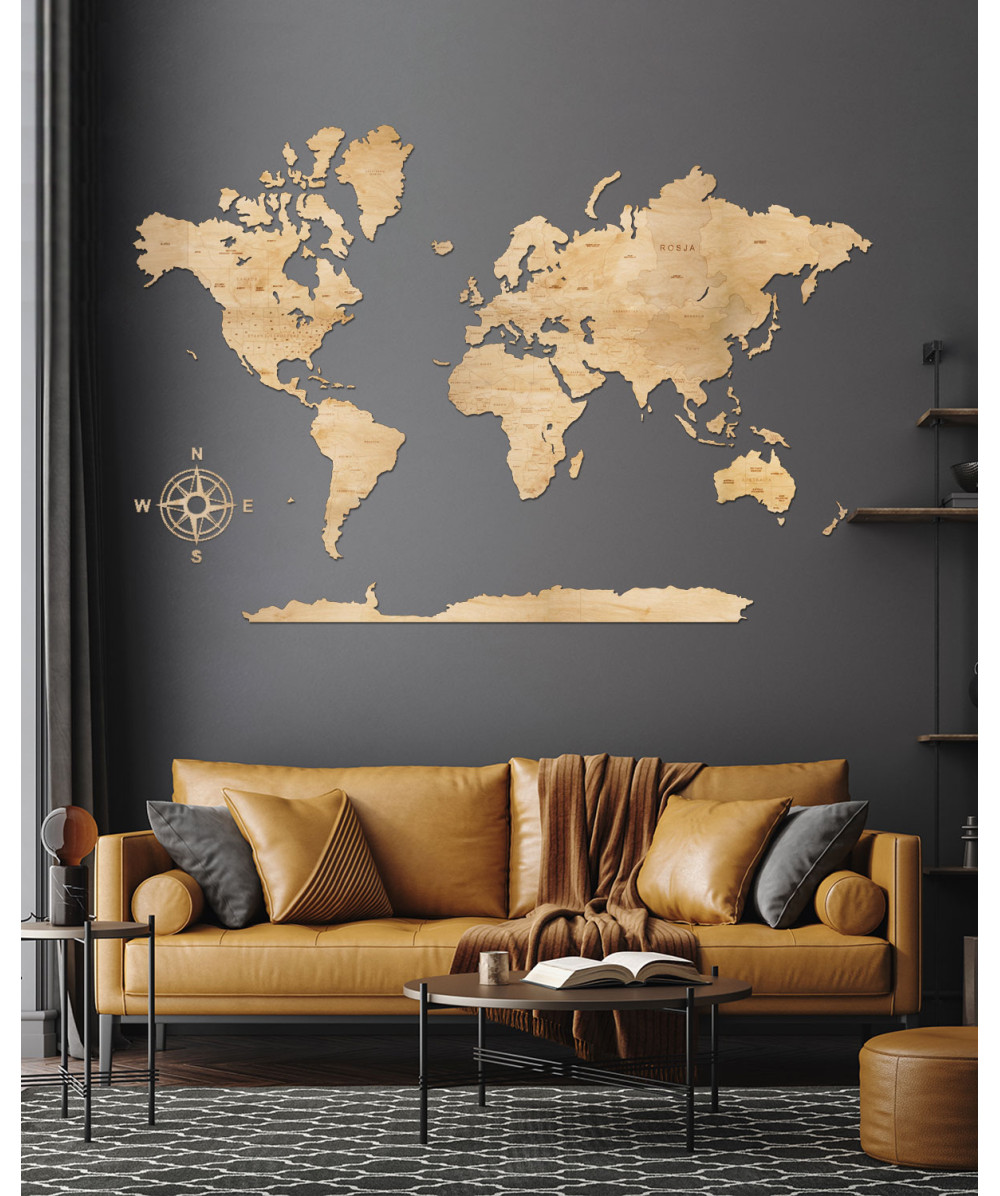 Wooden World Map | Boscohome | Customize