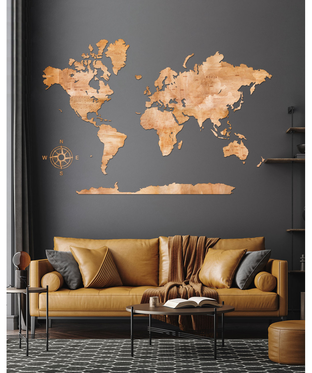 Wooden World Map | Boscohome | Customize