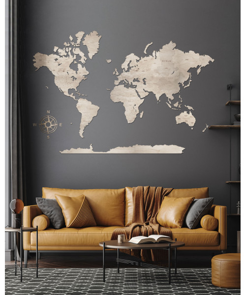 Wooden World Map | Boscohome | Customize