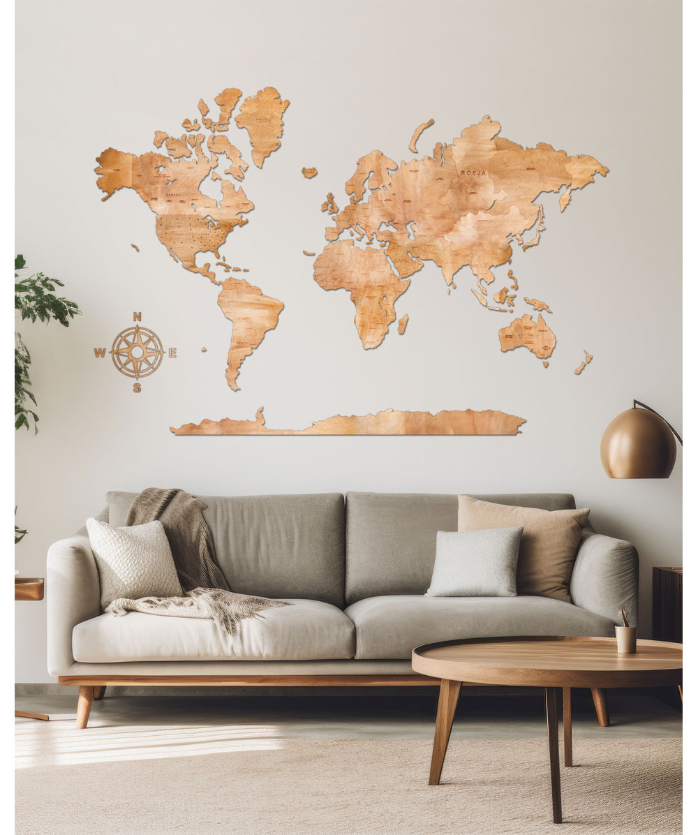 Wooden World Map | Boscohome | Customize