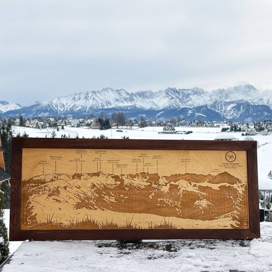 Drewniana Panorama Gór⛰️ - Tatry - Widok na Tatry Wysokie z okolic Małołączniaka