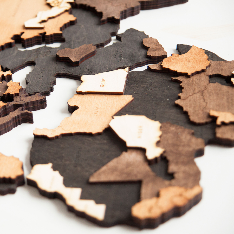 3D Wooden World Map | Boscohome | Customize